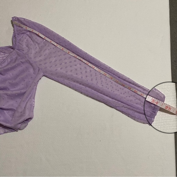 Lot of 3 U2B Urban Basic Polka Dot Sheer Long Sleeve Cropped Top Size L - Picture 15 of 15